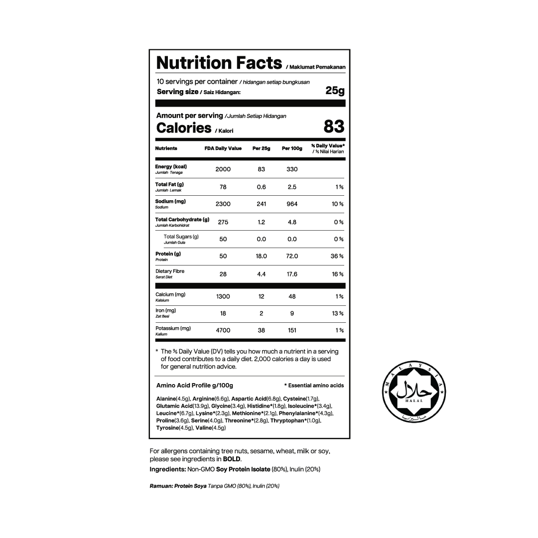 Soy Protein Isolate - High Fibre (Unflavoured)