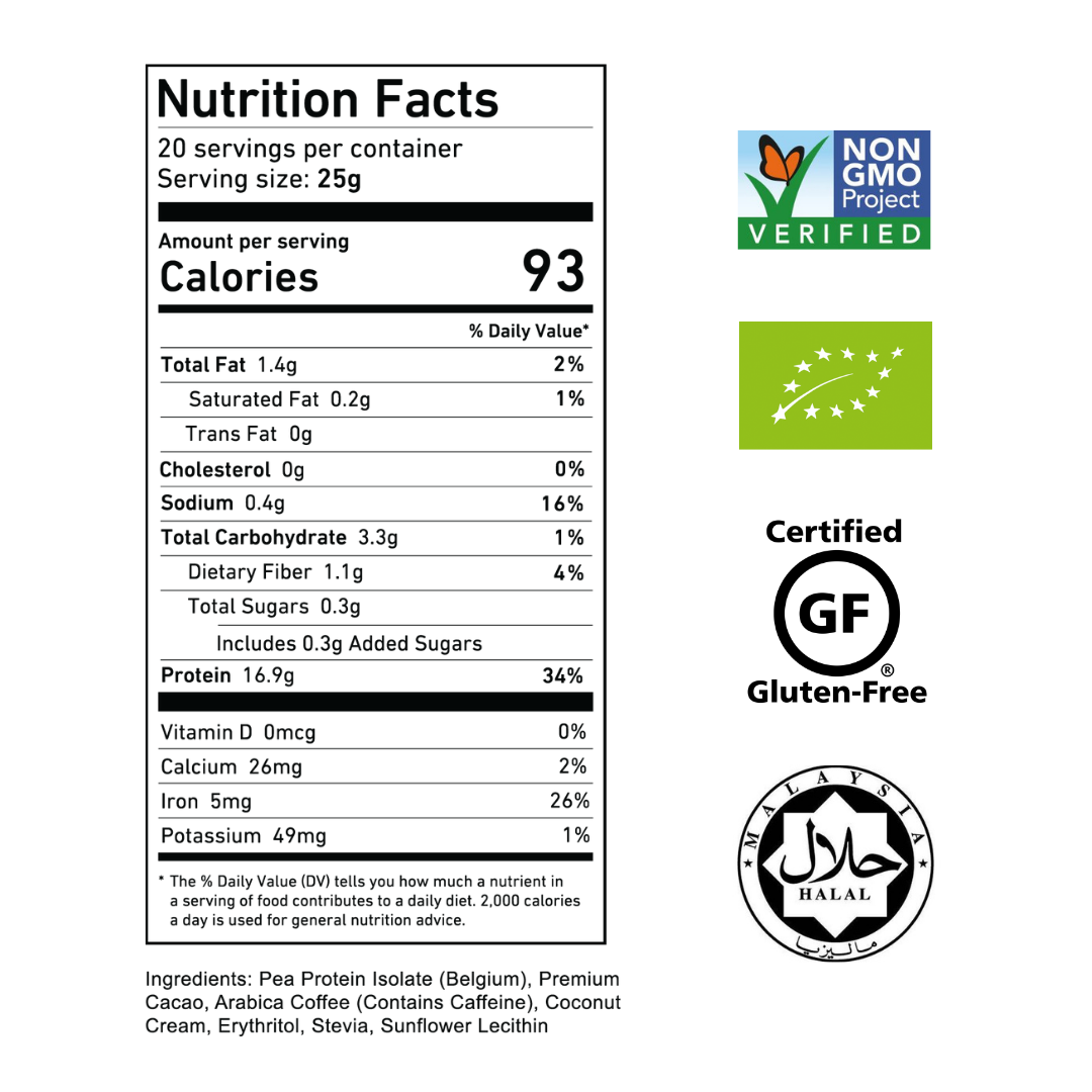 (Sale) Soluxe Coffee Cacao Pea Protein Isolate - (Short Expiry / Packaging Defect)