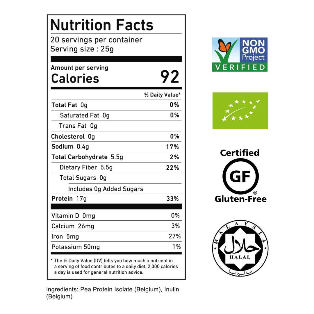 (Sale) Pea Protein Isolate - High Fibre (Unflavoured) - (Packaging Defect)