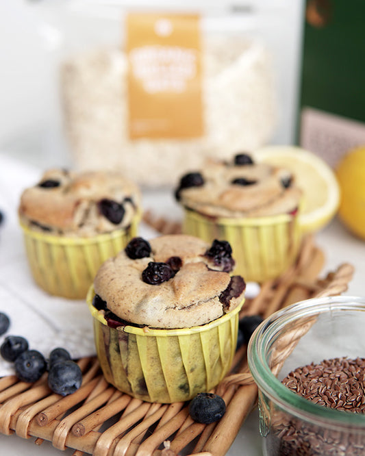 Vegan Blueberry Muffins with Soluxe Nutrition Soy Protein