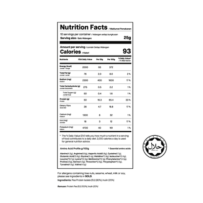 Pea Protein Isolate - High Fibre (Unflavoured)