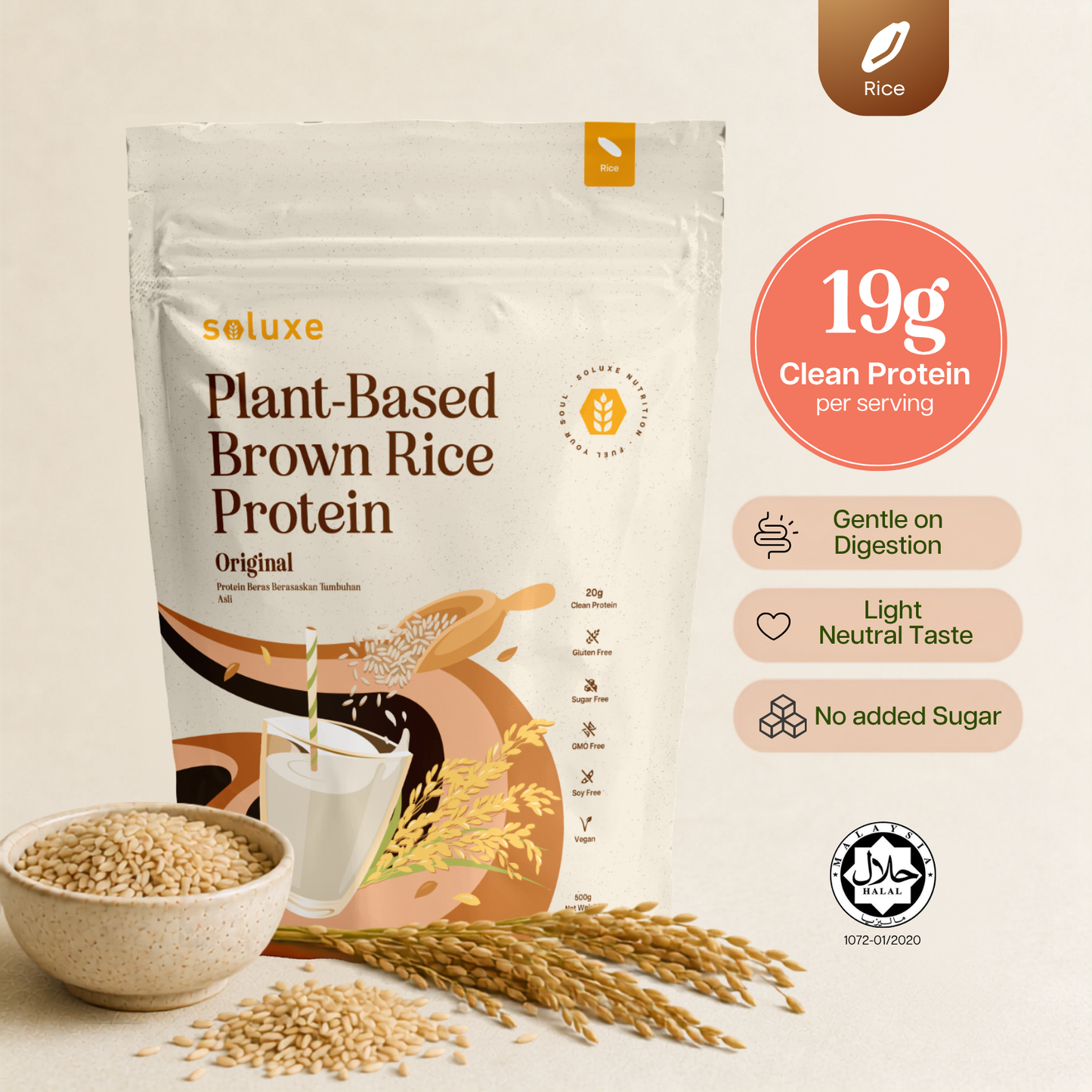 Brown Rice Protein Isolate - Original Unflavoured (500g)