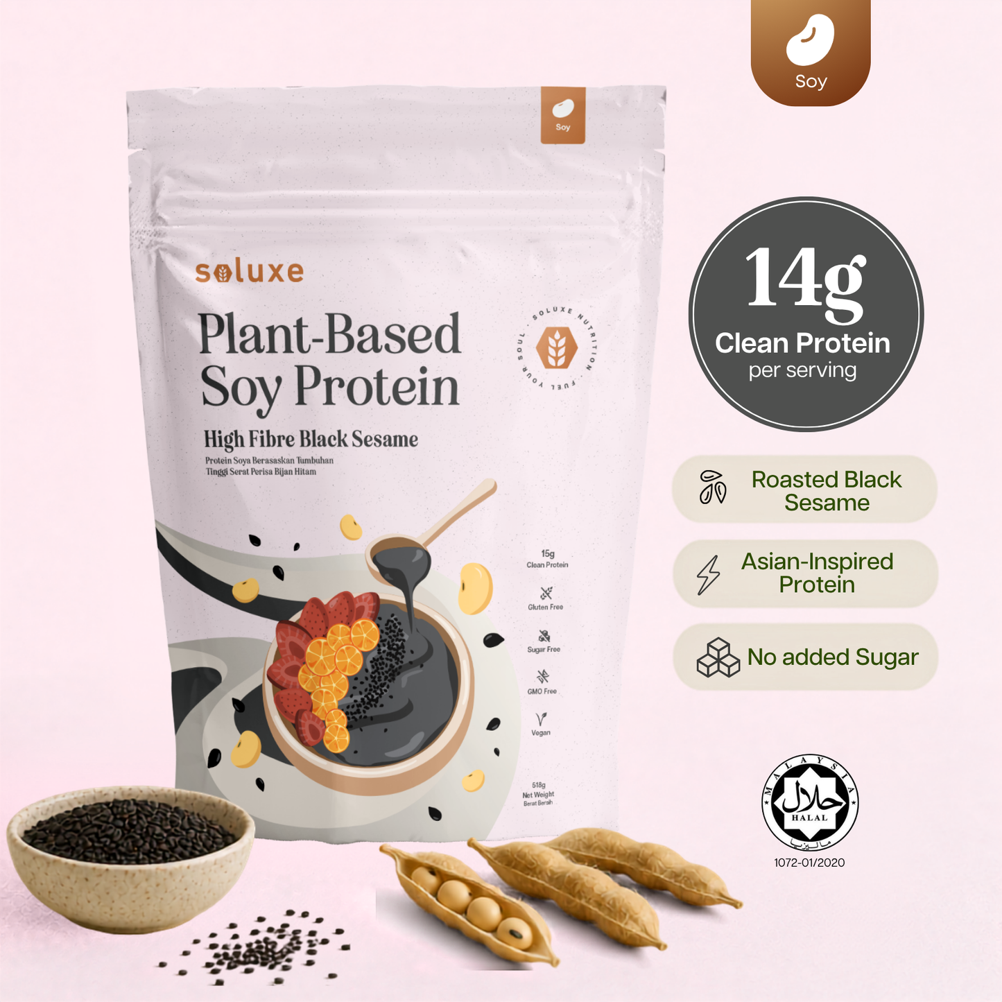 Soy Protein Isolate - High Fibre Black Sesame