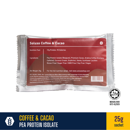 (Sale) Soluxe Coffee Cacao Pea Protein Isolate - (Short Expiry / Packaging Defect)