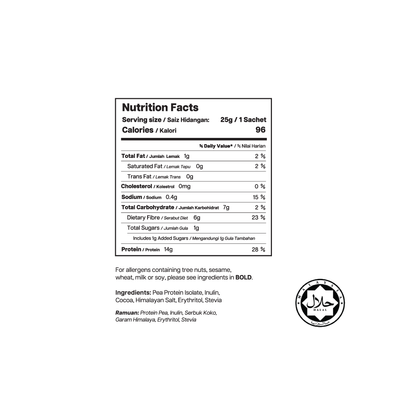 [Sachet] Pea Protein Isolate - High Fibre (Salted Chocolate)