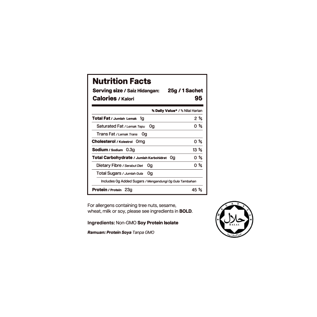 [Sachet] Soy Protein Isolate - Original Unflavoured